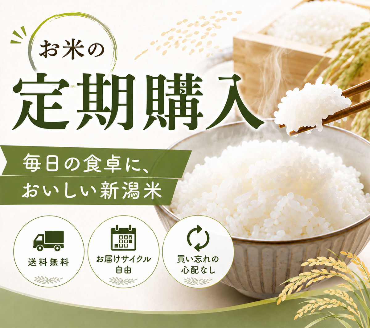定期購入 毎日の食卓に、おいしい新潟米