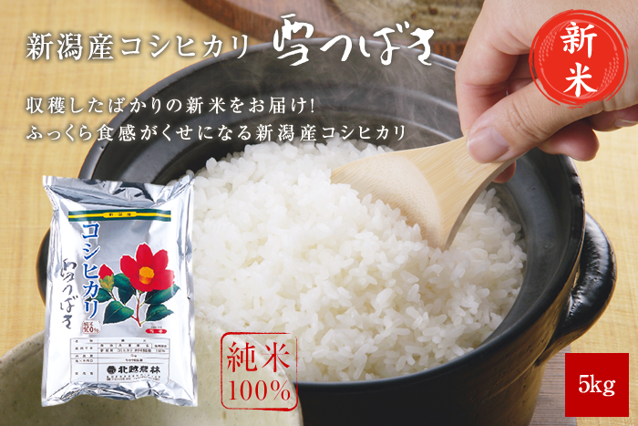 新米 新潟産コシヒカリ 雪つばき5kg(5kg×1袋)